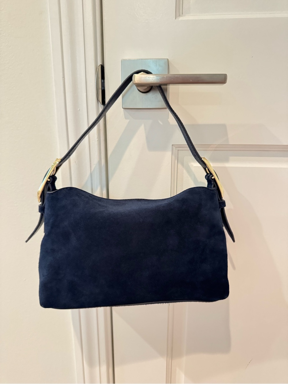 New J. Crew Small Suede Berkeley Bag, Dark Ink - Picture 3 of 5
